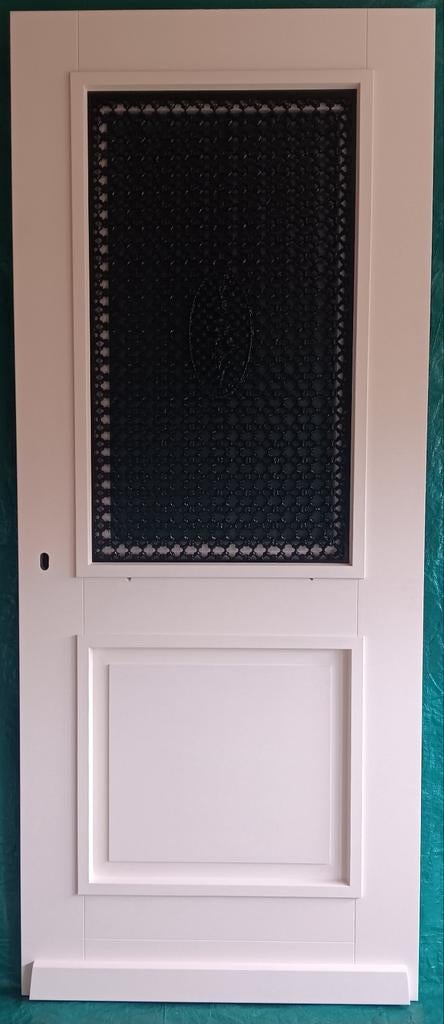 Nieuwe deur met gietwerk. Incl. driepuntslot. 93x211,5 cm., Doe-het-zelf en Verbouw, Deuren en Horren, Nieuw, Buitendeur, 200 tot 215 cm