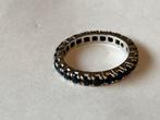 Zilveren ring rindom natuurlijke Saffier, Sieraden, Tassen en Uiterlijk, Ringen, Verzenden, Zo goed als nieuw, 17 tot 18, Met edelsteen