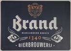 Brand bier brouwerij logo reclamebord van metaal wandbord, Verzamelen, Biermerken, Ophalen of Verzenden, Nieuw, Reclamebord, Plaat of Schild