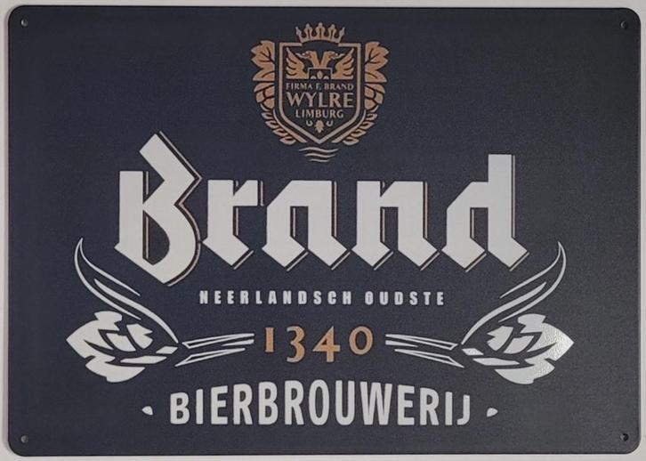 Brand bier brouwerij logo reclamebord van metaal wandbord, Verzamelen, Biermerken, Nieuw, Reclamebord, Plaat of Schild, Overige merken
