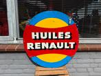 Vintage Huiles Renault Reclamebord, Reclamebord, Gebruikt, ., Ophalen of Verzenden
