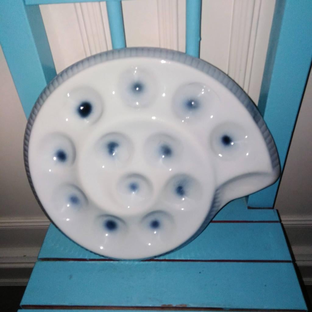 Slakken/esgargots serveerschaal 12 slakken Gerold Porzellan, Ophalen, Keramiek, Overige stijlen, Schaal of Schalen