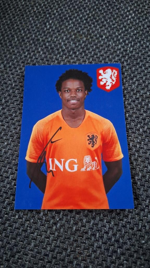 Spelerskaart met handtekening Tyrell Malacia # Feyenoord PSV, Ophalen of Verzenden, Nieuw, Overige binnenlandse clubs, Spelerskaart