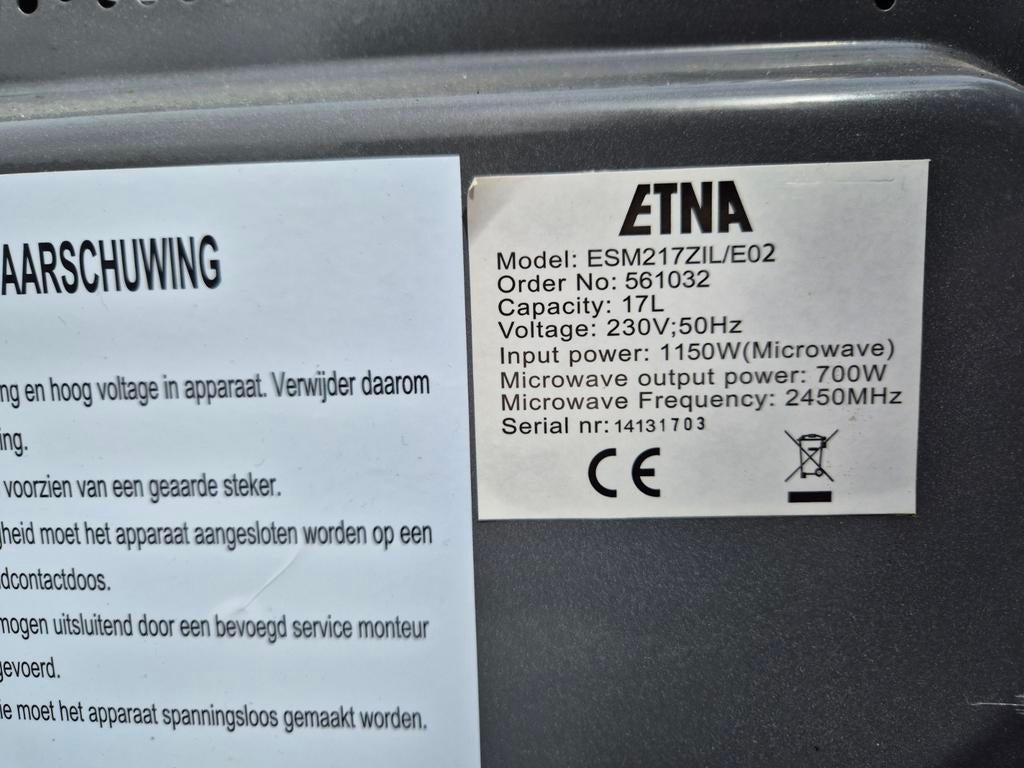 Etna Magnetron ESM217ZIL/E02 - 17L, 700W, Ophalen