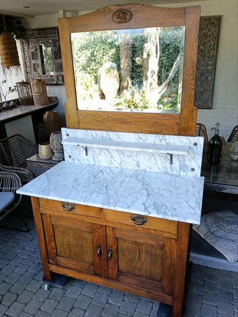 Antieke commode wastafel badkamermeubel horeca of winkel int, Ophalen of Verzenden