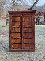Authentieke Indiase houten kast 150 x 95 x 57, Ophalen, Indiaas, Met deur(en), Teakhout
