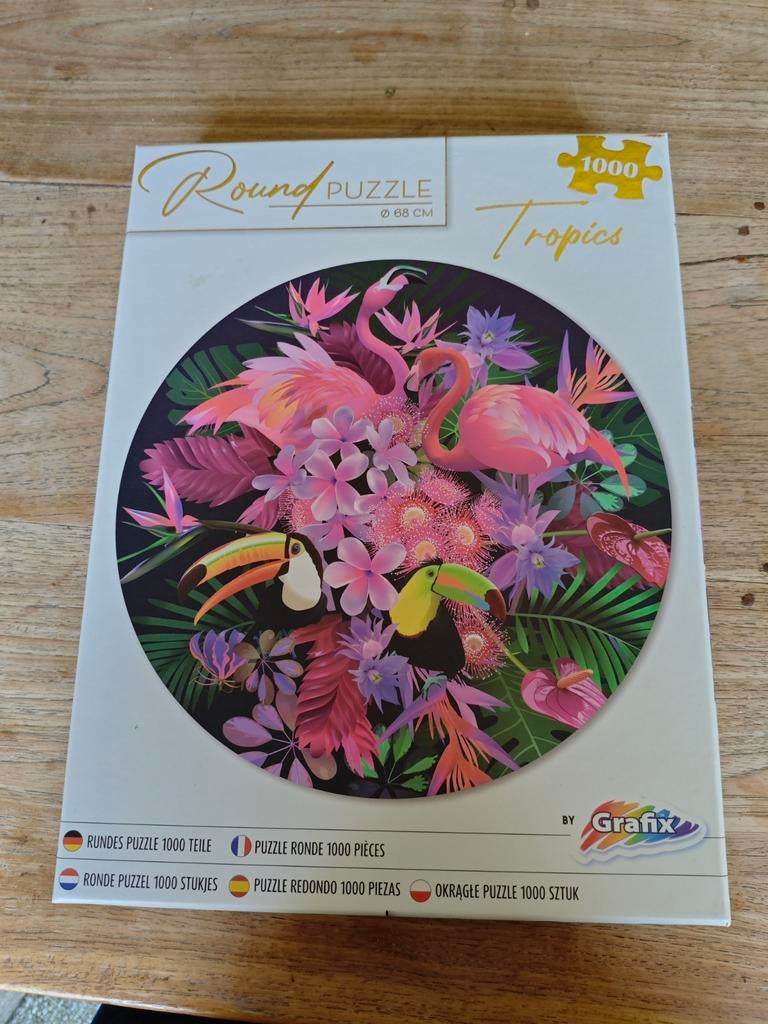 Ronde puzzel, compleet, 1000 stukjes, Hobby en Vrije tijd, Denksport en Puzzels, Ophalen of Verzenden, 500 t/m 1500 stukjes, Zo goed als nieuw