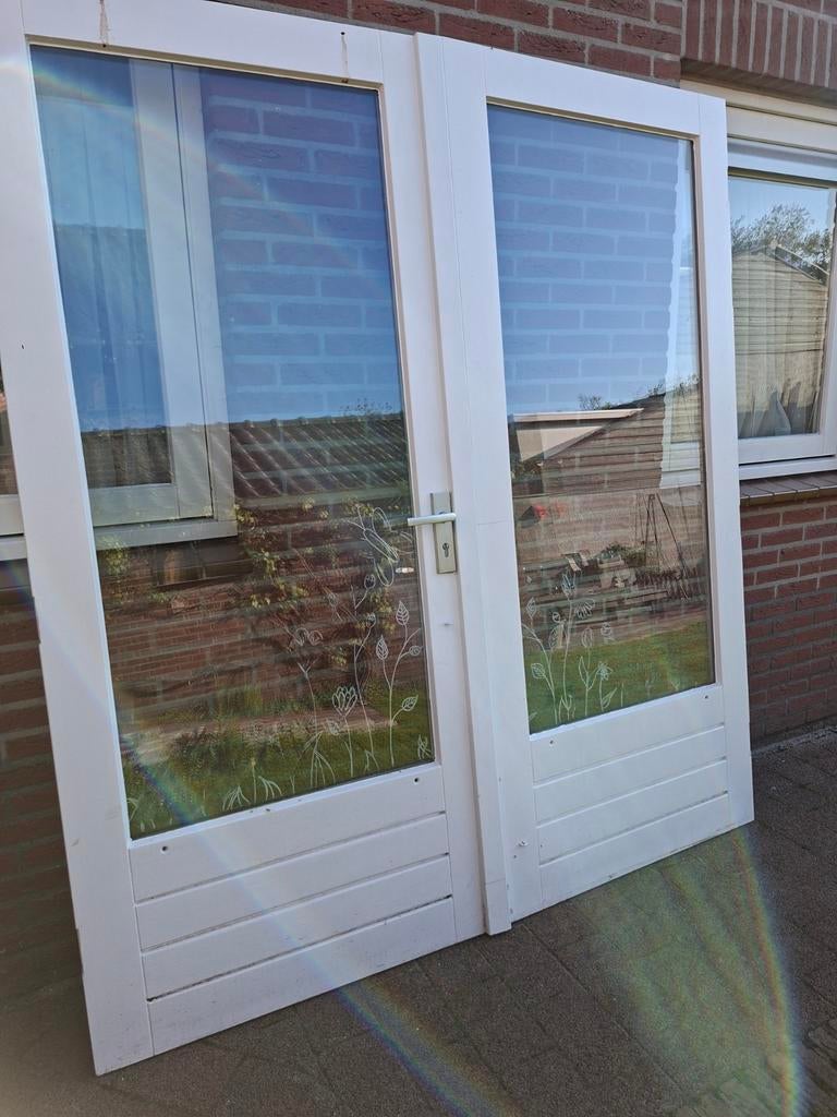 Hard houten buitendeur, Gebruikt, Deurkozijn, 150 tot 225 cm, Hout