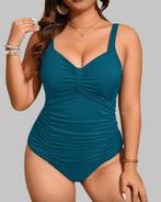 Badpak Birgit Petrolblauw (44-52), Kleding | Dames, Grote Maten, Verzenden, Nieuw, Blauw, Lingerie of Zwemkleding