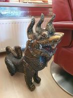Singha Thaise Tempelleeuw Antiek houten Foo Dog, Ophalen, Overige onderwerpen, Houtsnijwerk, 50 - 100 cm
