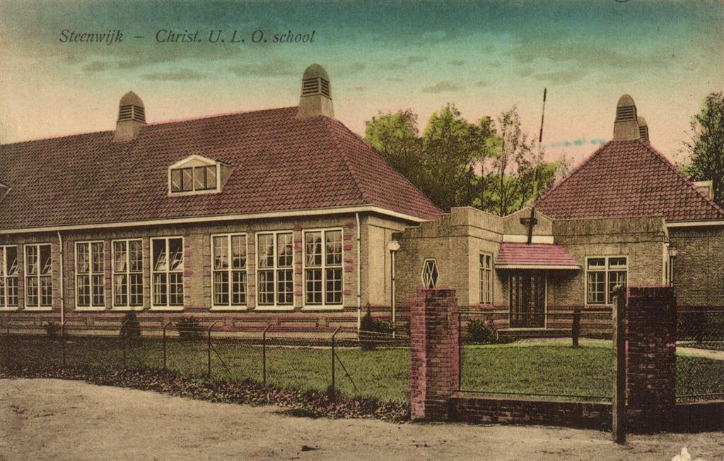 Steenwijk - Christ. U.L.O. school - ongelopen, Ophalen of Verzenden, Voor 1920, Ongelopen, Overijssel