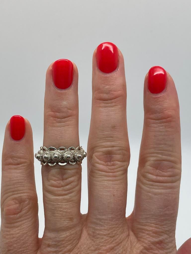 D679 Prachtige zilveren streekdracht ring maat 16,75, Ophalen of Verzenden, Zilver, Ring