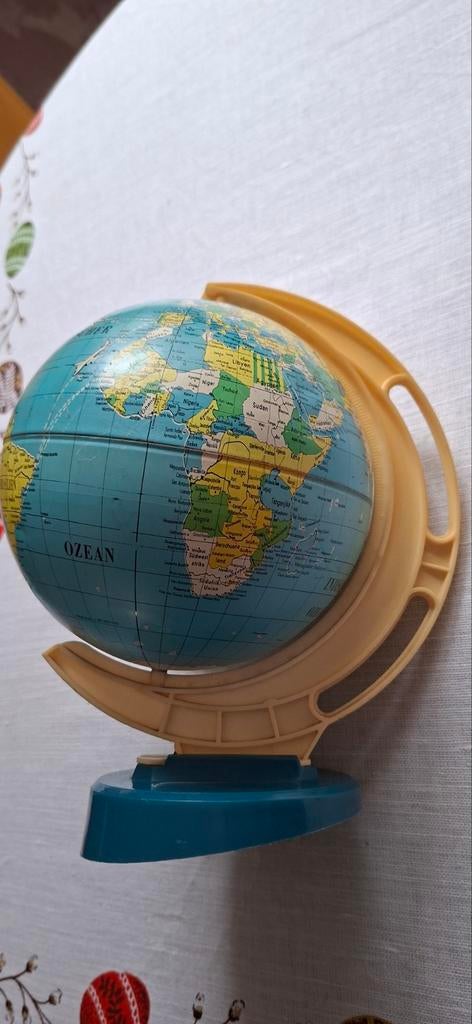 Wereldbol jaren 50 van blik, Ophalen of Verzenden