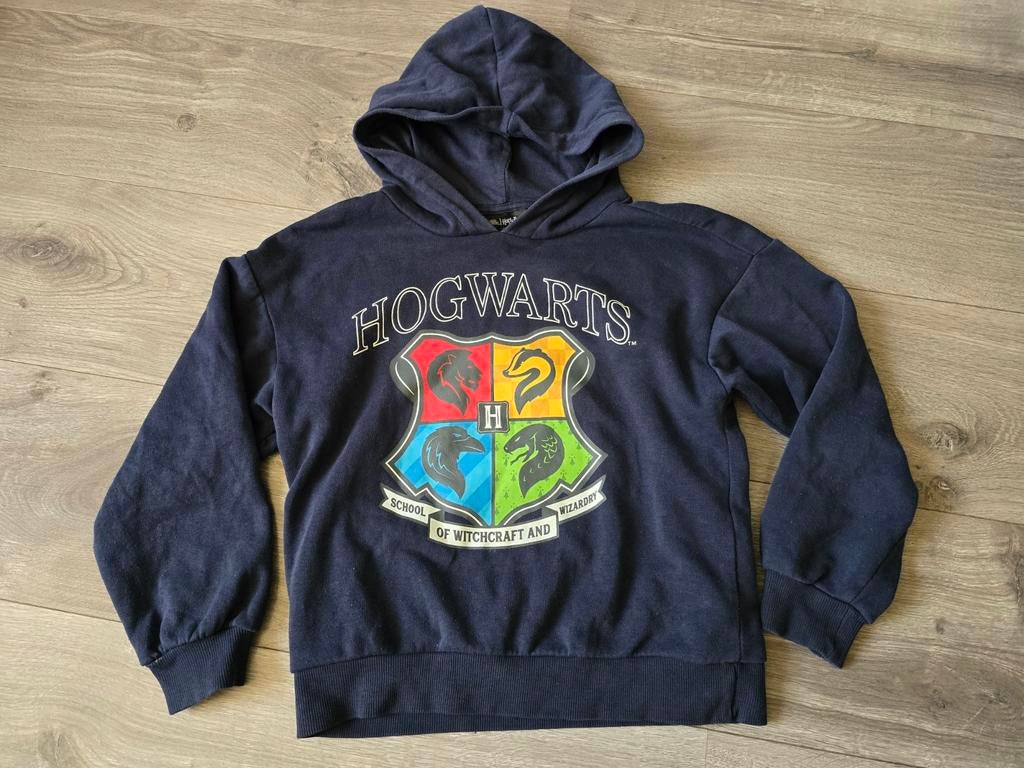 Marineblauw hoodie Harry Potter, maat 128 (OP9), Kinderen en Baby's, Ophalen of Verzenden, Zo goed als nieuw, Jongen of Meisje