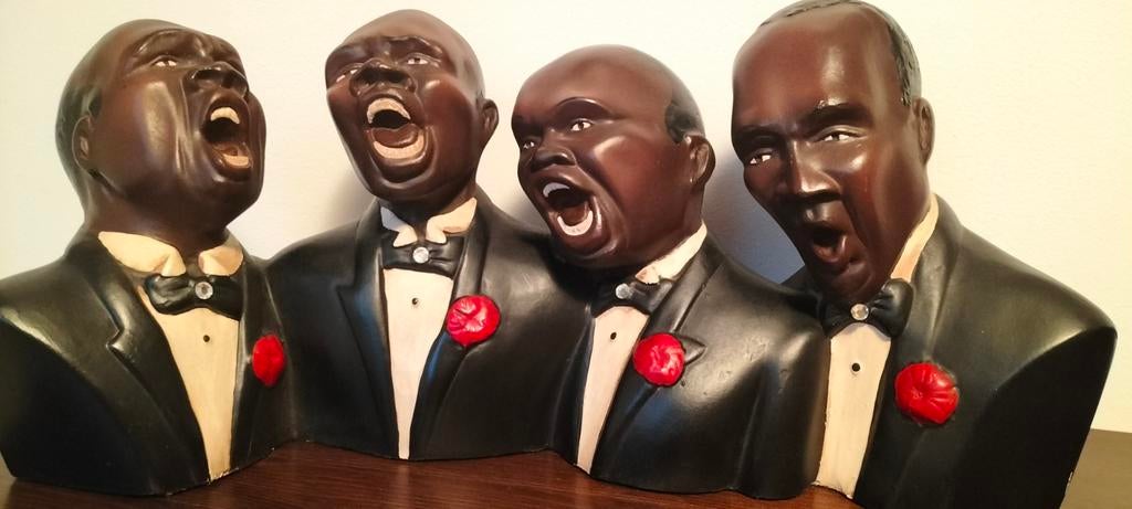 Decoratief beeld van vier zingende mannen - Kunststof, Ophalen of Verzenden