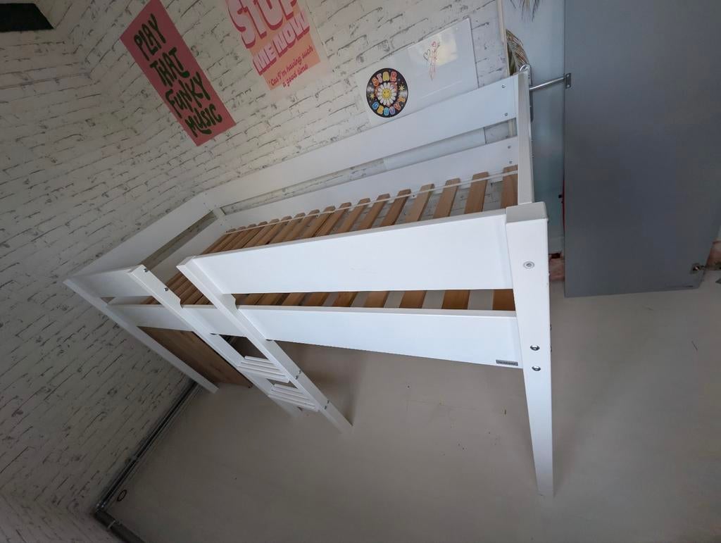 Nette ToiToiKids Mick halfhoogslaper wit/eiken (90x200 cm), Ophalen