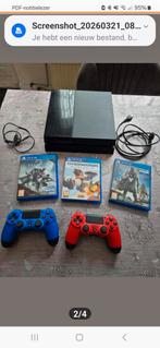 PlayStation 4 met 2 controllers en 3 games, Spelcomputers en Games, Ophalen of Verzenden, Gebruikt, Met 2 controllers, Met games