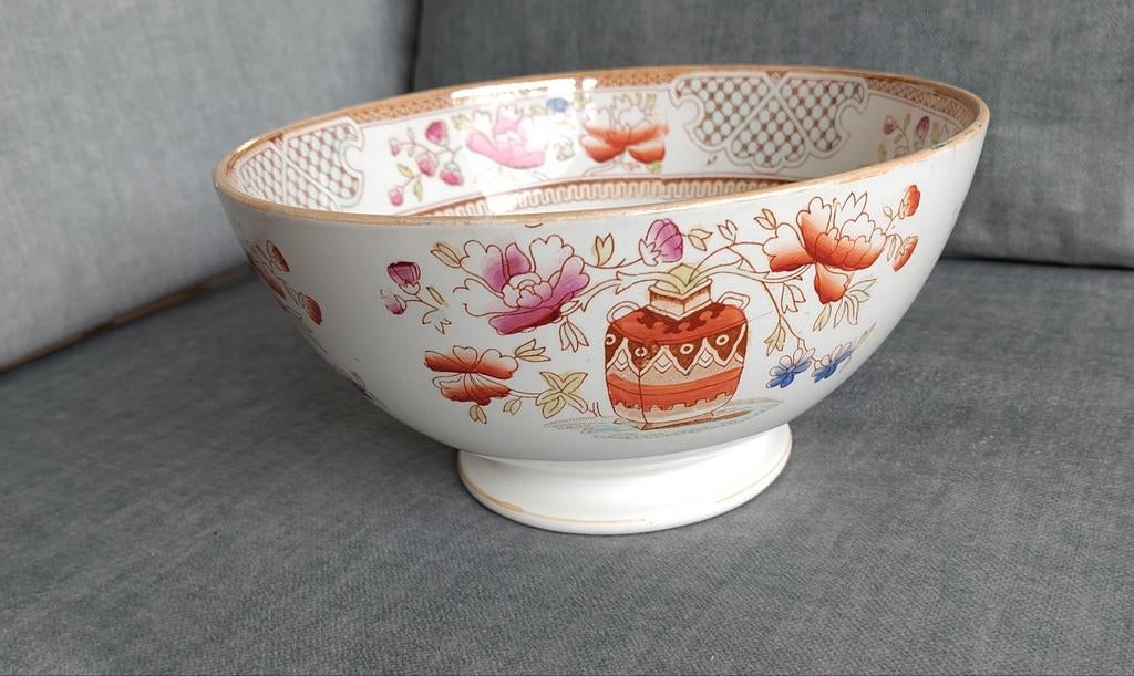 Grote decoratieve kom P. Regout Flora Maastricht, Ophalen of Verzenden