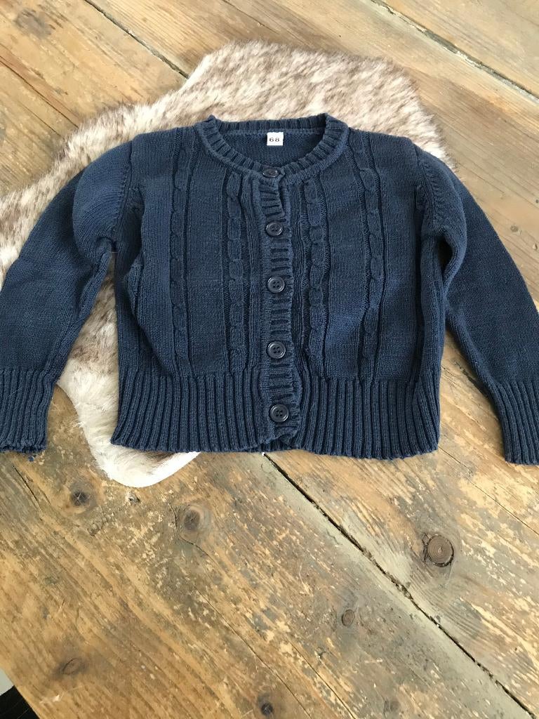 d.blauw vestje, Kinderen en Baby's, Babykleding | Maat 68, Ophalen of Verzenden, Gebruikt, Jongetje of Meisje, Truitje of Vestje