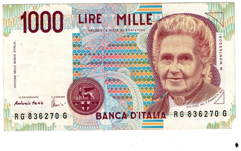 Bankbiljet:  Italië, 1000 Lire, Postzegels en Munten, Bankbiljetten | Europa | Niet-Eurobiljetten, Verzenden, Italië, Los biljet