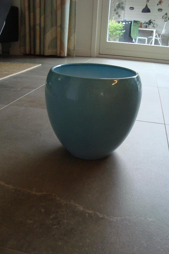 Bloempot ijsblauw zei foto's voor maat, Tuin en Terras, Bloempotten, Rond, Binnen, Zo goed als nieuw, Minder dan 40 cm