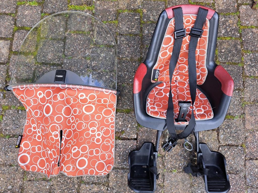 Fietsstoel voorzitje Bobike, met scherm, Fietsen en Brommers, Fietsaccessoires | Fietsstoeltjes, Ophalen, Gebruikt, Voorzitje