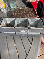 Decoratieve plantenbak met 3 zinken potten, Ophalen, Gebruikt, Minder dan 30 cm, Minder dan 60 cm