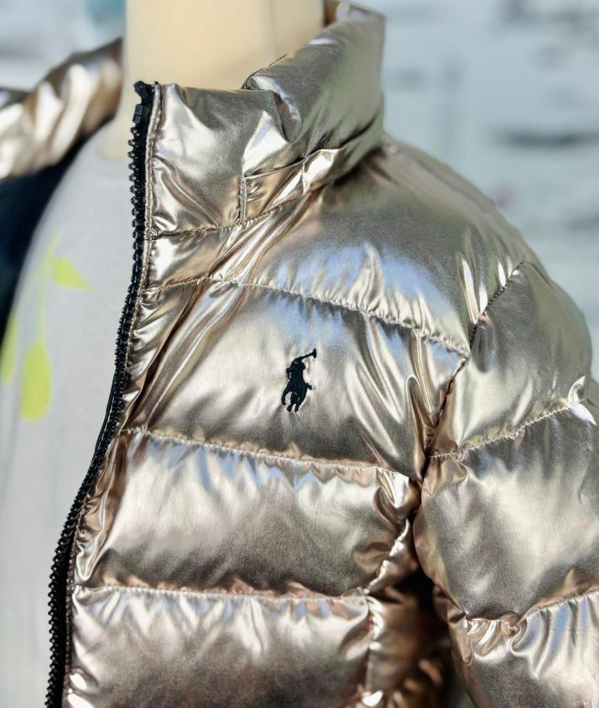 Ralph Lauren gouden donsjas jas meisje maat 5, Kinderen en Baby's, Kinderkleding | Maat 110, Zo goed als nieuw, Ralph Lauren, Ralph Lauren EU