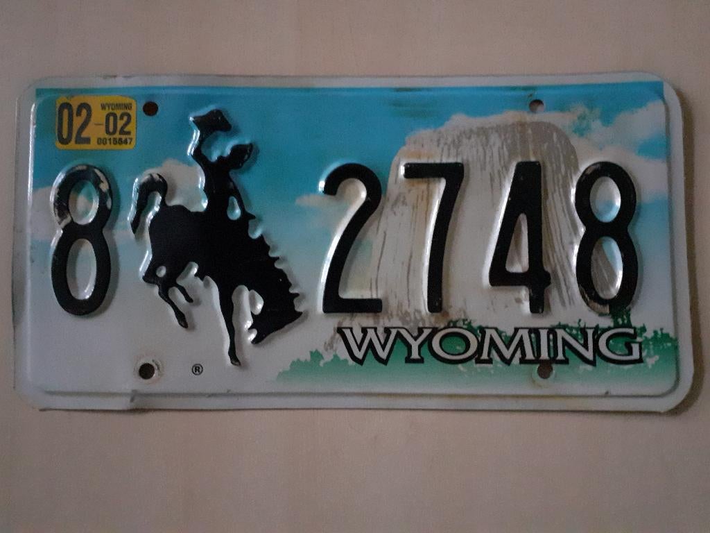 Kentekenplaat Wyoming Amerika usa., Ophalen of Verzenden, Gebruikt, Auto's