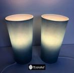 2 Vintage tafellampen dikke glazen bekers lamp - blauw, Ophalen of Verzenden, Zo goed als nieuw, Overige materialen, Minder dan 50 cm