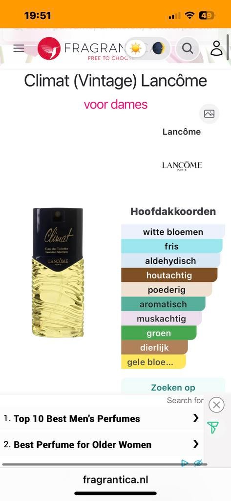 Lancôme climat vintage 75ml edt, Ophalen of Verzenden, Gebruikt