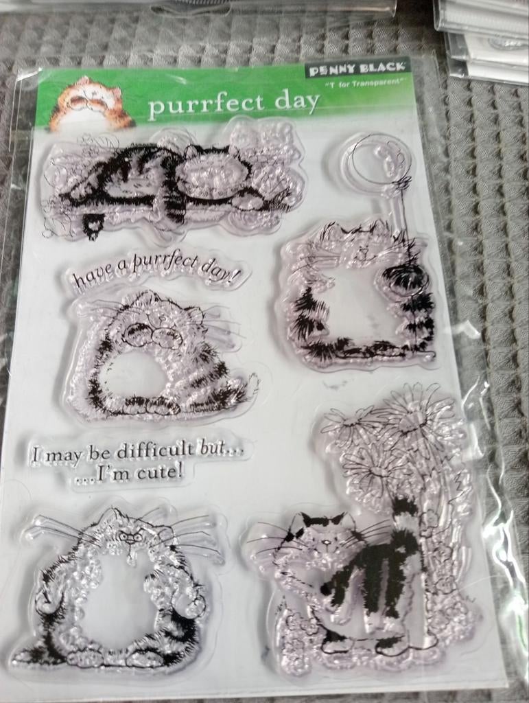 Penny Black clear stamps 'Purrfect Day' en 'Critter Party', Hobby en Vrije tijd, Ophalen of Verzenden, Nieuw, Clearstamp