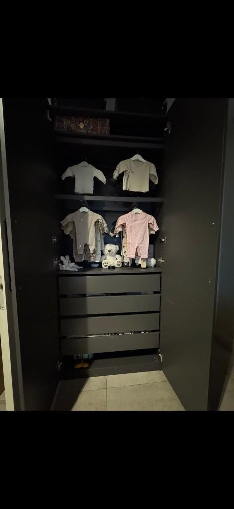 Pax kast donkergrijs, Gebruikt, 200 cm of meer, 50 tot 100 cm, 50 tot 75 cm