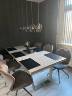 Eettafel met Melamine tafelblad betonlook 200x100, Kunststof, 200 cm of meer, Zo goed als nieuw, Vier personen