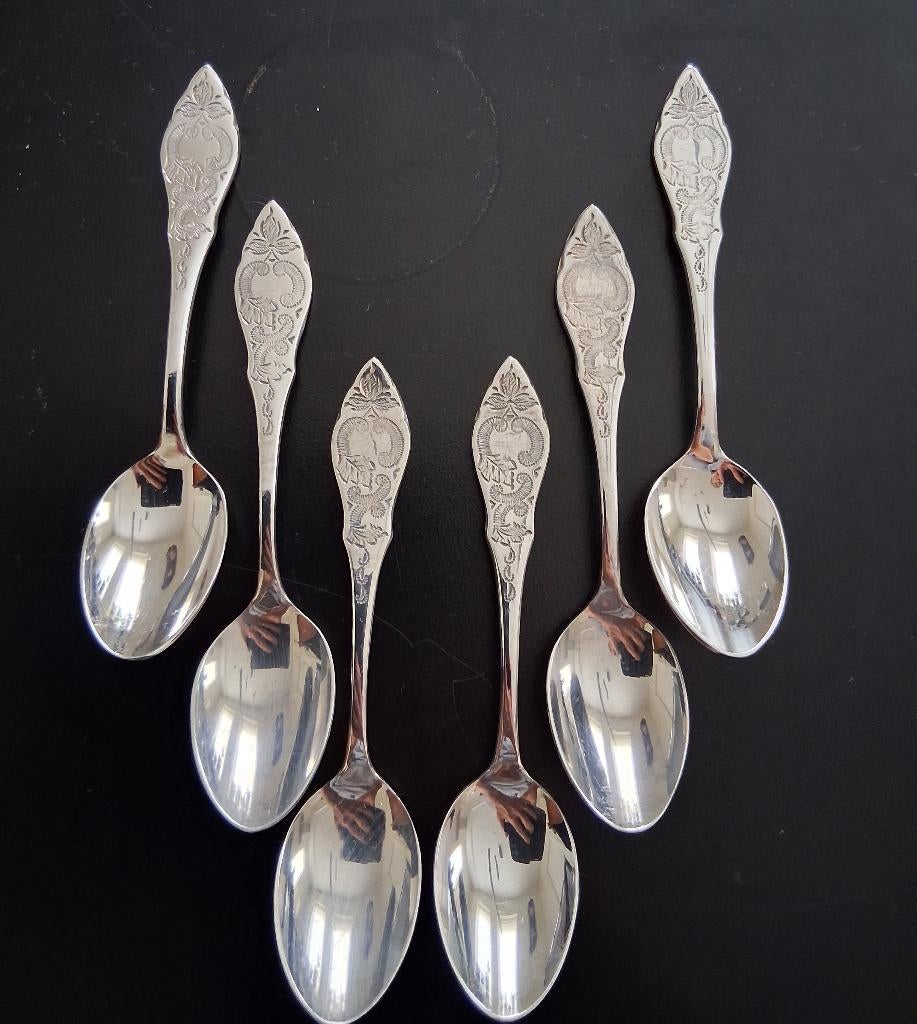 Keltum lepeltjes verzilverd 5,00 p.s. *eureka*, Ophalen of Verzenden