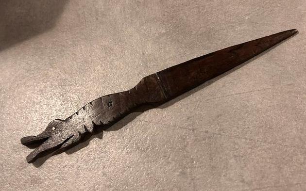 Briefopener houtsnijwerk, Ophalen of Verzenden