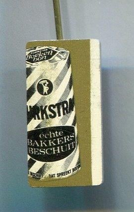 Turkstra beschuit blik misdruk speldje ( L_069 ), Verzamelen, Verzenden, Zo goed als nieuw, Merk, Speldje of Pin