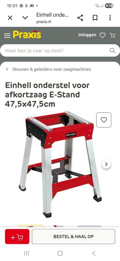 Einhell onderstel voor afkortzaag E-Stand 47,5x47,5cm, Ophalen of Verzenden, Nieuw, Afkortzaag, Einhell