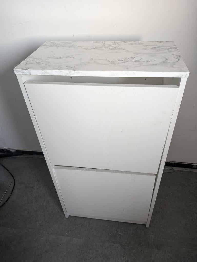 Ikea BISSA Schoenenkast  Wit 2 vakken 49x28x93 cm., Ophalen of Verzenden, Gebruikt, Modern