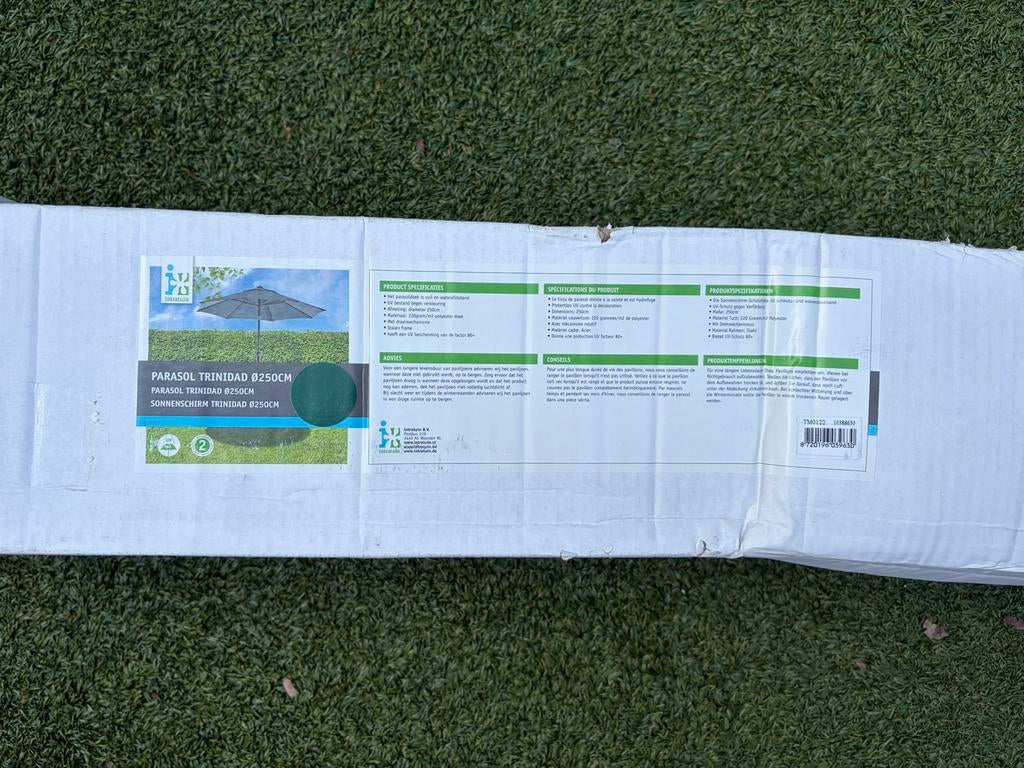 Parasol Trinidad 250 cm intratuin, Ophalen of Verzenden, Nieuw, 2 tot 3 meter, Stokparasol
