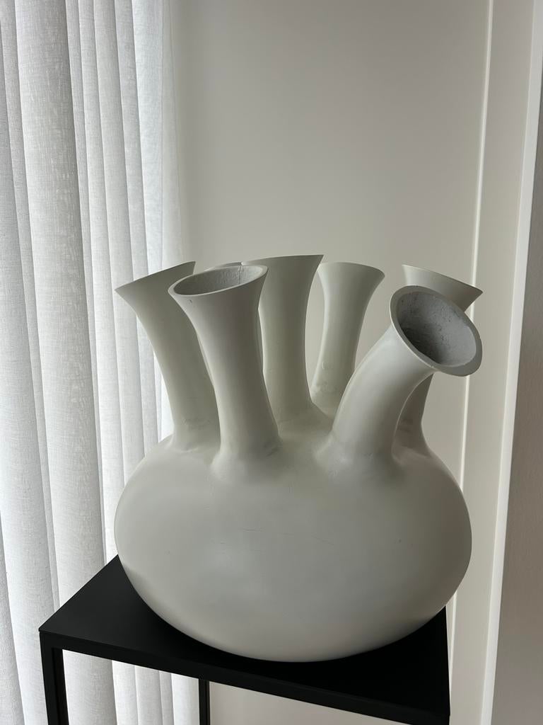 Toetervaas, Huis en Inrichting, Woonaccessoires | Vazen, Overige materialen, Wit, Ophalen of Verzenden, Zo goed als nieuw