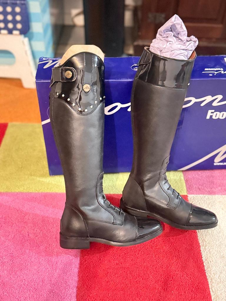 ️⚠️SALE️⚠️Mondoni Keighley jr paardrijlaars zwart, Dieren en Toebehoren, Paardrijkleding, Kinderen, Nieuw, Ophalen of Verzenden