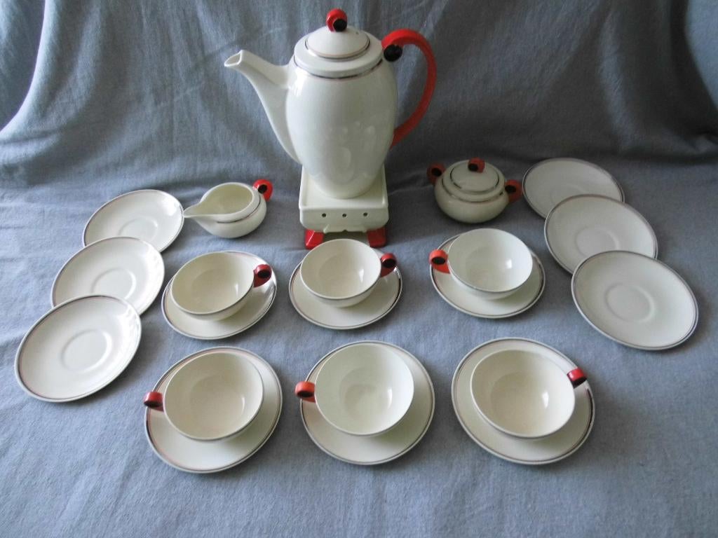 Petrus Regout  strand servies 6-persoons, Antiek en Kunst, Antiek | Keramiek en Aardewerk, Verzenden