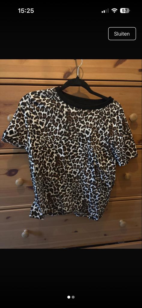 Primark T-shirt met luipaardprint - Maat M, Verzenden, Zo goed als nieuw, Maat 38/40 (M), Bruin