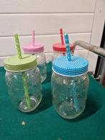 Drinkglazen met rietje en dop 4 stuks, Ophalen of Verzenden, 'T Olde Gre-j, Info@toldegrej.nl, Endepoelstraat 20f Didam