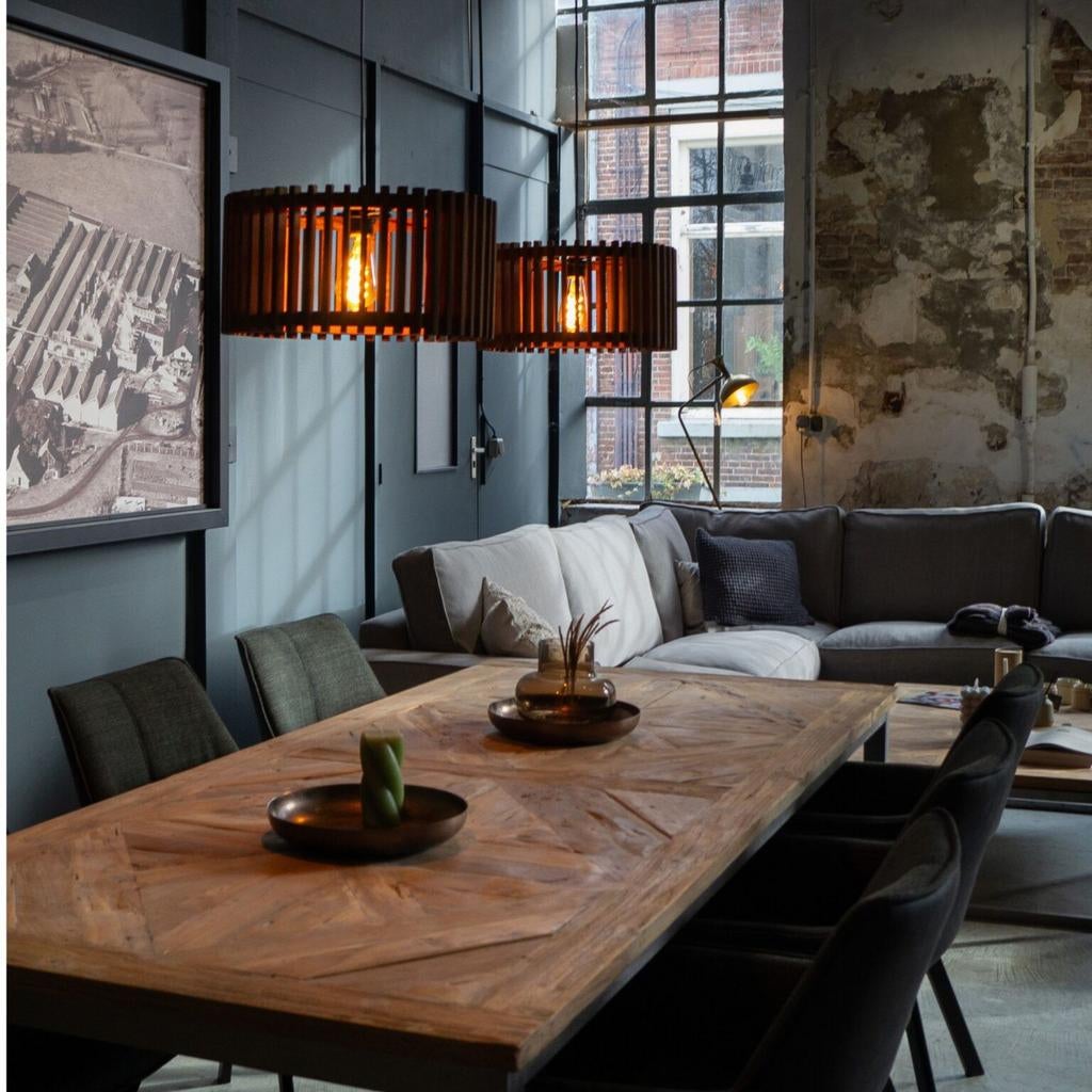 Teakhouten hanglamp (magazijn opruiming vanwege verhuizing), Nieuw, Ophalen of Verzenden, Minder dan 50 cm, Landelijk/Aziatisch