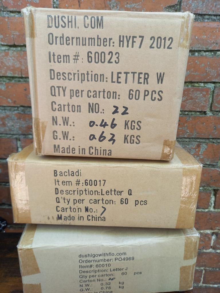 180 Decoratieve Letters Q,J,W - Nieuw, Ophalen of Verzenden