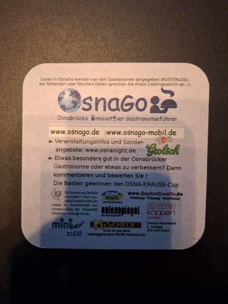 Bierviltje grolsch, Verzamelen, Ophalen of Verzenden, Viltje(s), Grolsch