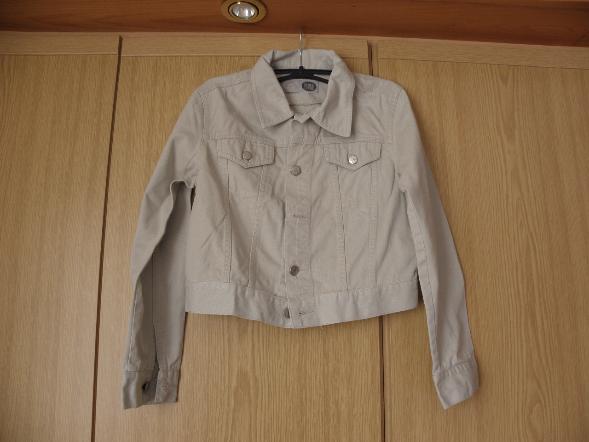 Korte beige katoen college jasje blazer HT C&A 164 XS zgan, Meisje, Ophalen of Verzenden, Zo goed als nieuw, HERE & THERE