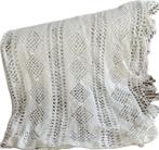 Prachtige witte handgemaakte gehaakte sprei 160x200 cm, Ophalen, Eenpersoons, Wit, Nieuw